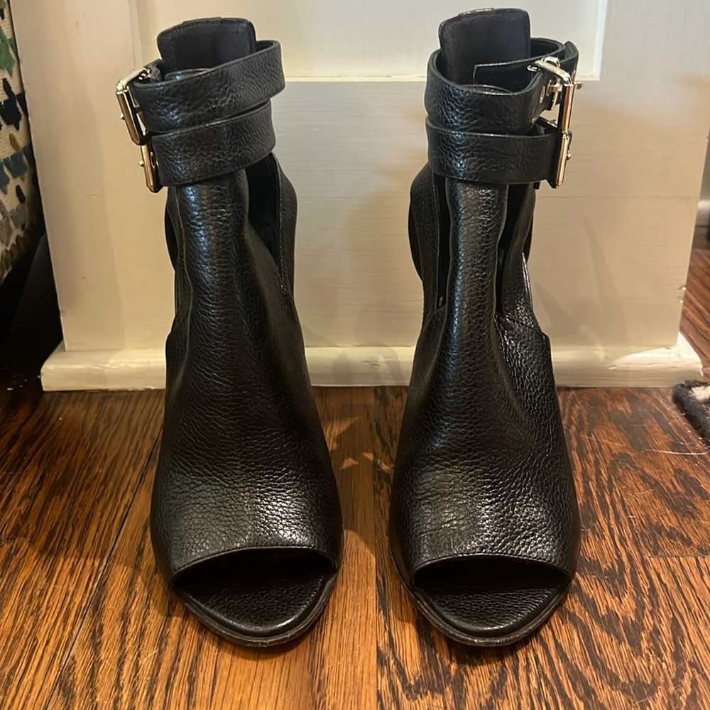 Burberry Acoustic Overfield 100 Peep Toe Ankle Boot